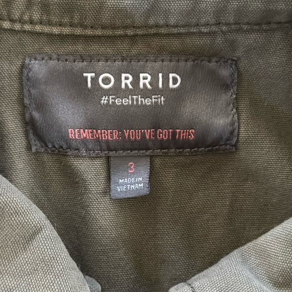 Torrid Light Weight Canvas Anorak Jacket Dusty Olive - Picture 8 of 13